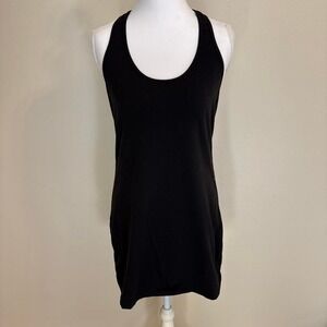 Lululemon Black Racerback Scoop Neck Fitted Athletic Dress Women's Sz 10